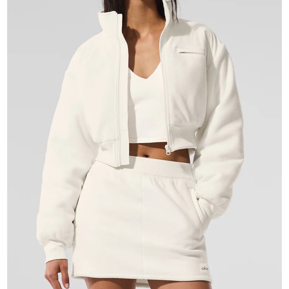 Alo Polar Fleece Cropped Wintry Mix Jacket